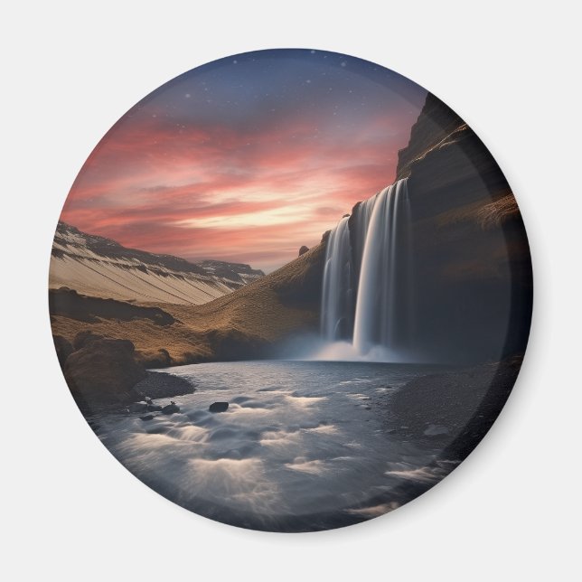 Iceland waterfall landscape magnet (Front)