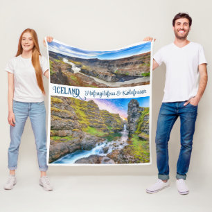 Iceland Waterfalls Fleece Blanket