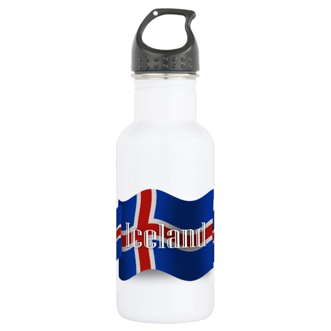Iceland Waving Flag 532 Ml Water Bottle (Front)