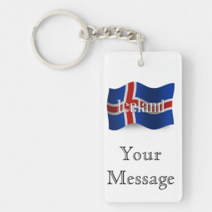 Iceland Waving Flag Keychain
