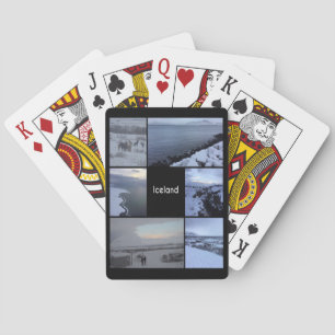 Iceland Winter Landscape Collage Playing Cards