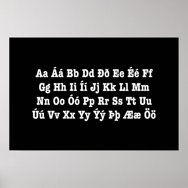 Icelandic Alphabet [Íslenska Stafrófið] Poster (Front)