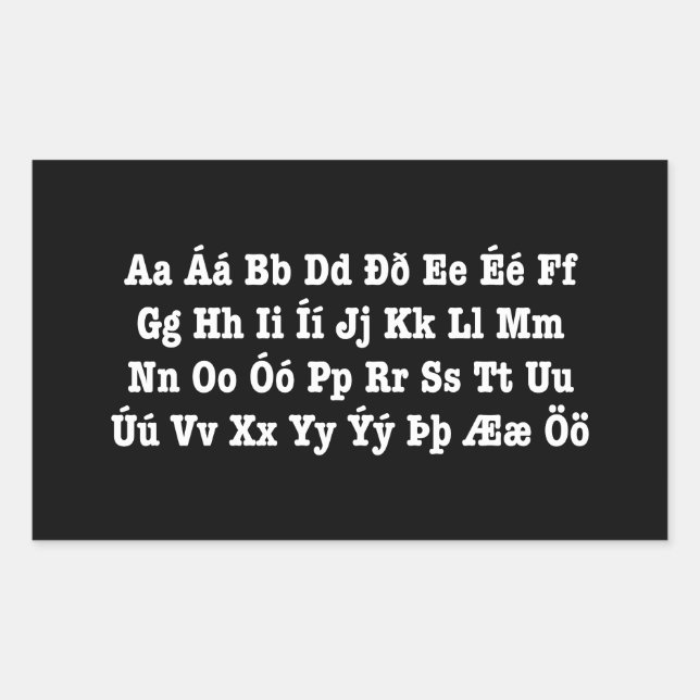 Icelandic Alphabet [Íslenska Stafrófið] Sticker (Front)