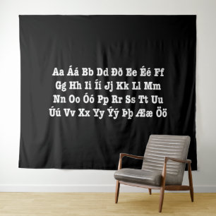 Icelandic Alphabet [Íslenska Stafrófið] Tapestry