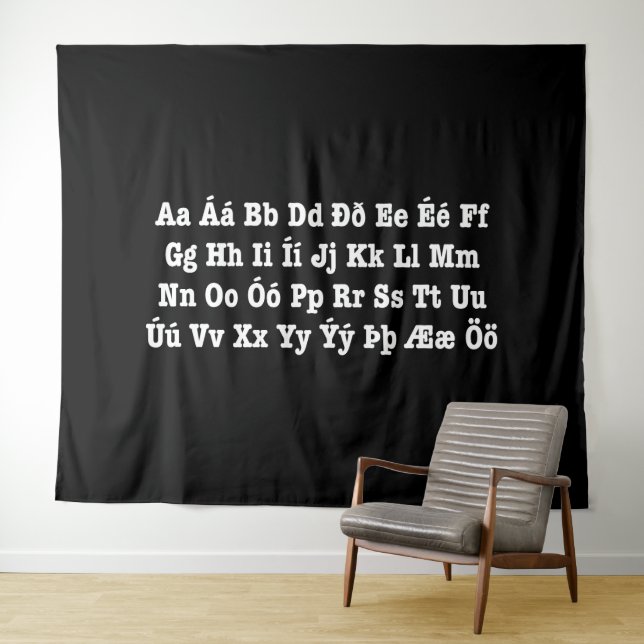 Icelandic Alphabet [Íslenska Stafrófið] Tapestry (In Situ (Horizontal))