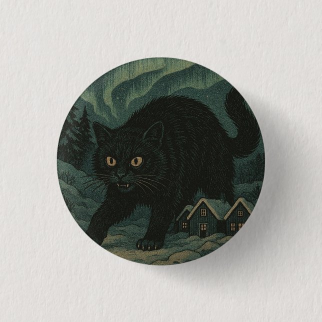 Icelandic Christmas yule Cat  1 Inch Round Button (Front)