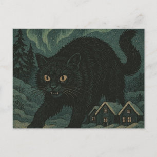 Icelandic Christmas yule Cat  Holiday Postcard