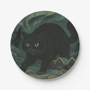 Icelandic Christmas yule Cat Paper Plate