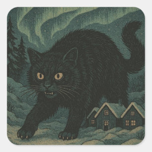 Icelandic Christmas yule Cat Square Sticker