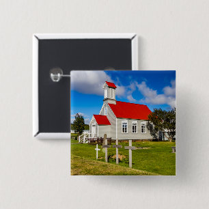 Icelandic Church 2 Inch Square Button