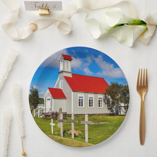 Icelandic Church Paper Plate (Wedding)