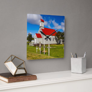 Icelandic Church Square Wall Clock