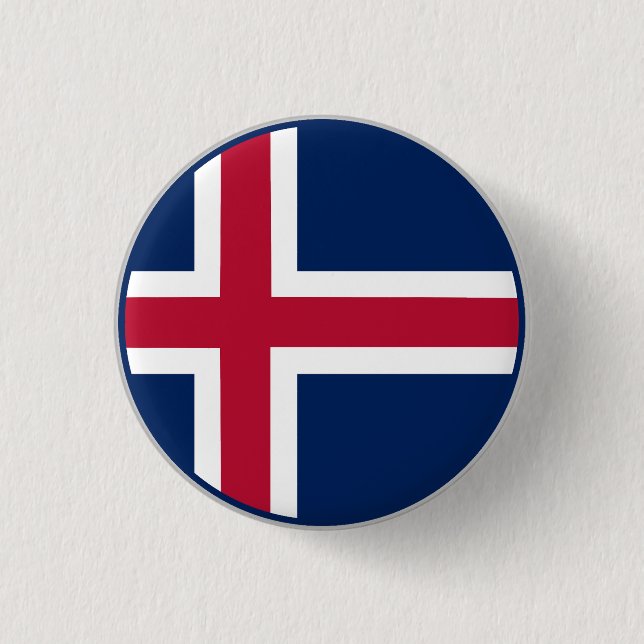 Icelandic Flag 1 Inch Round Button (Front)