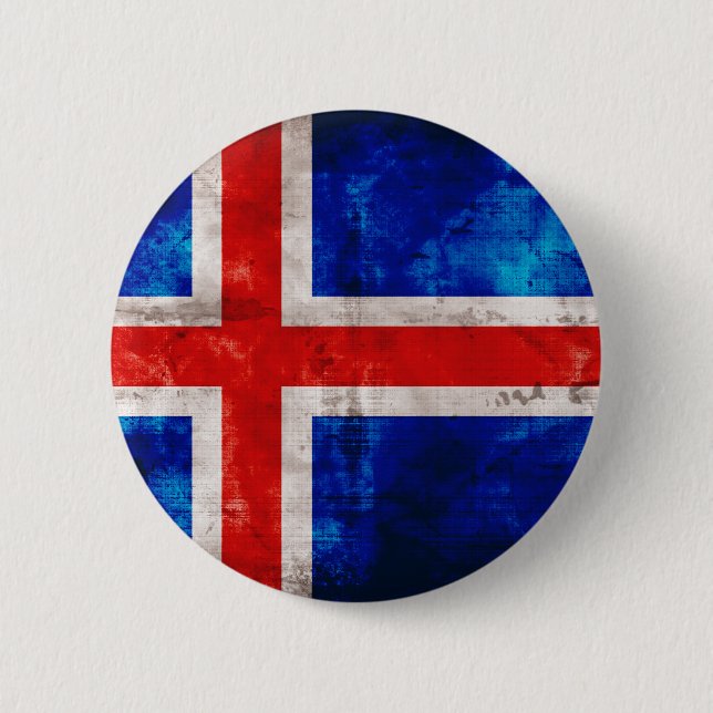 Icelandic Flag 2 Inch Round Button (Front)