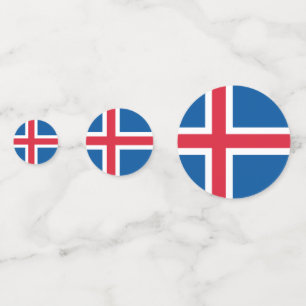 Icelandic flag confetti