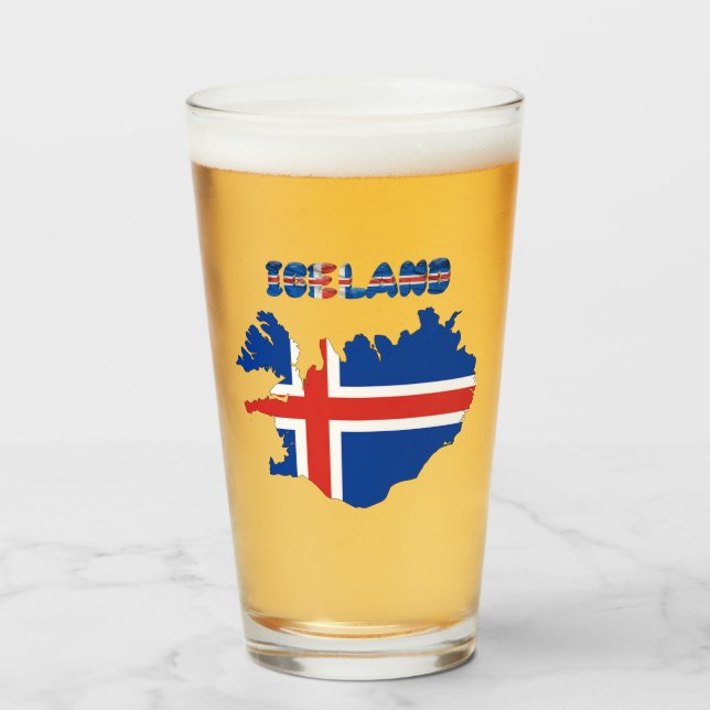 Icelandic flag      glass (Front Filled)