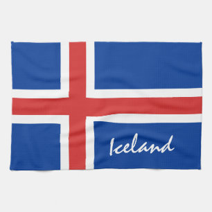 Icelandic flag & Iceland holiday/sports fans Kitchen Towel