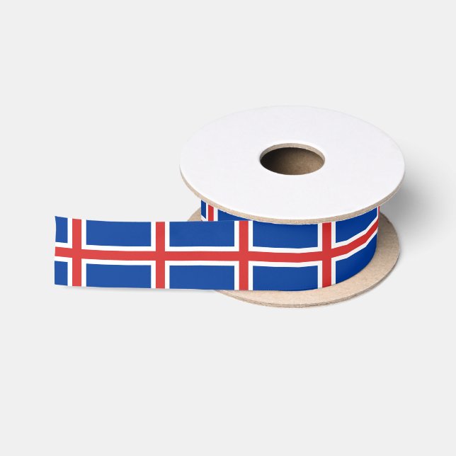 Icelandic Flag & Iceland travel, holiday /sports Satin Ribbon (Spool)