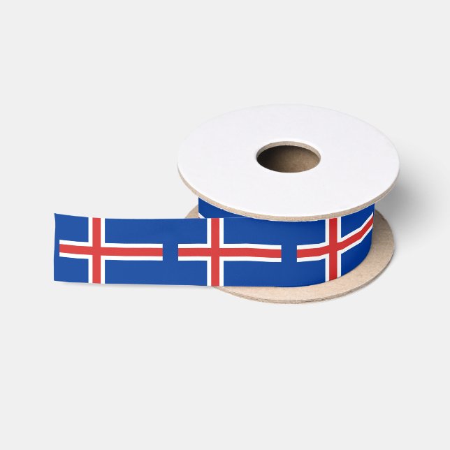 Icelandic Flag & Iceland travel, holiday / sports Satin Ribbon (Spool)