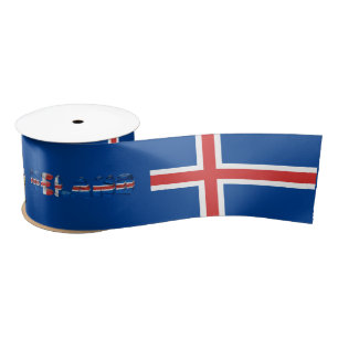 Icelandic flag satin ribbon
