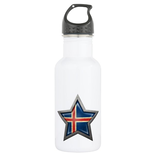 Icelandic Flag Star 532 Ml Water Bottle (Front)