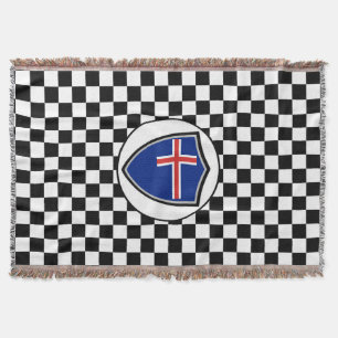 Icelandic flag throw blanket