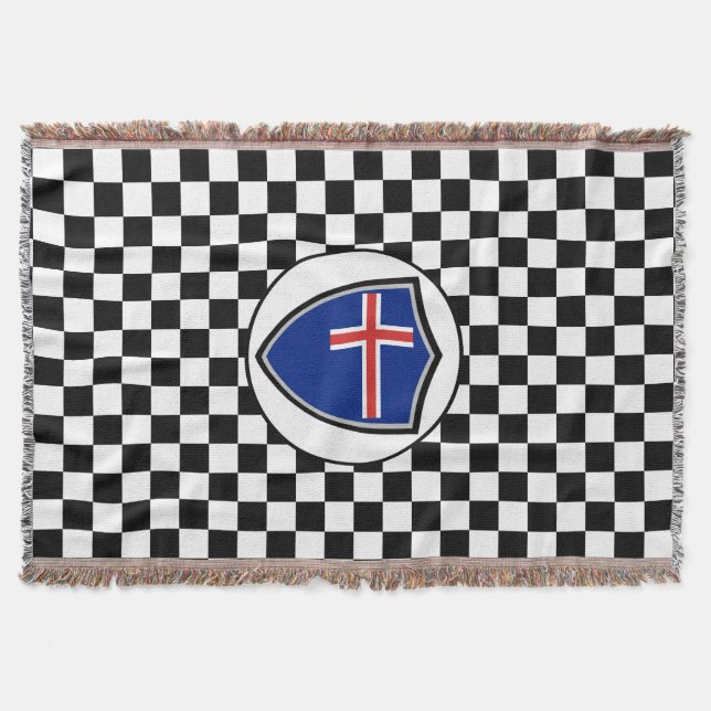 Icelandic flag throw blanket (Front)