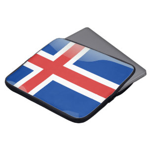 Icelandic glossy flag laptop sleeve