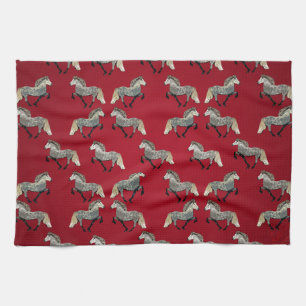 Icelandic Horse Astrid in Red Kitchen Towel