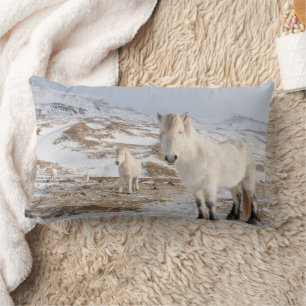Icelandic Horse Blonduos, Iceland Lumbar Pillow