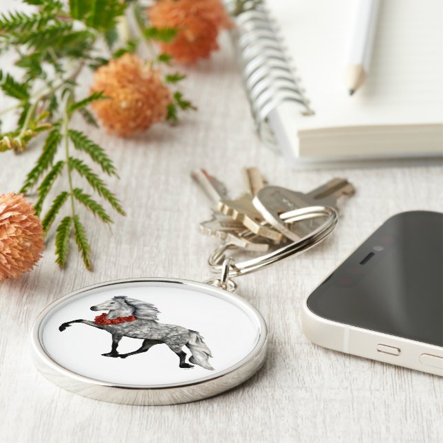 Icelandic Horse Christmas Keychain (Side)