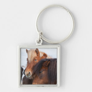 Icelandic Horse during winter on Iceland Keychain