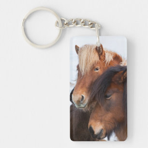 Icelandic Horse during winter on Iceland Keychain