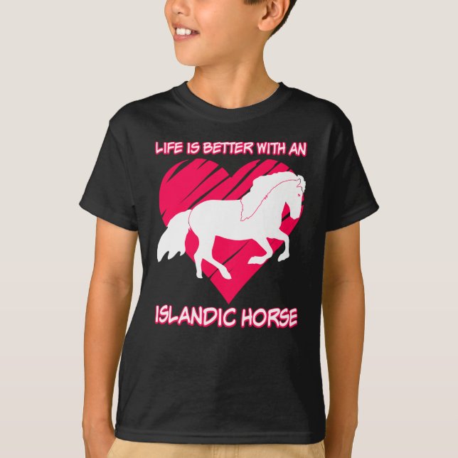Icelandic Horse Heart Icelander T-Shirt (Front)