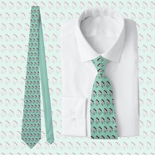 Icelandic horse in motion, horse lover  tie (Creator Uploaded)