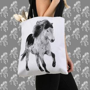 Icelandic horse in motion tote bag
