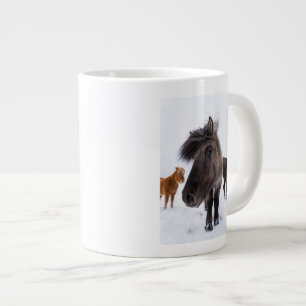Icelandic Horse portrait, Iceland Large Coffee Mug