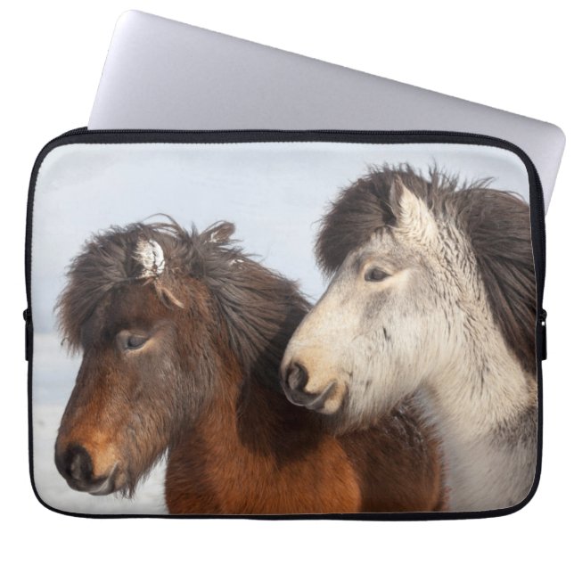 Icelandic Horse profile, Iceland Laptop Sleeve (Front)