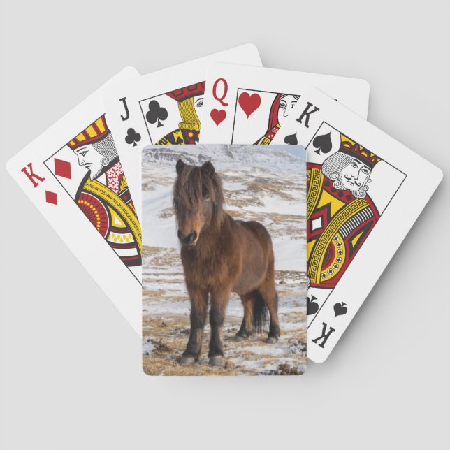 Icelandic Horses in Winter Playing Cards (Back)