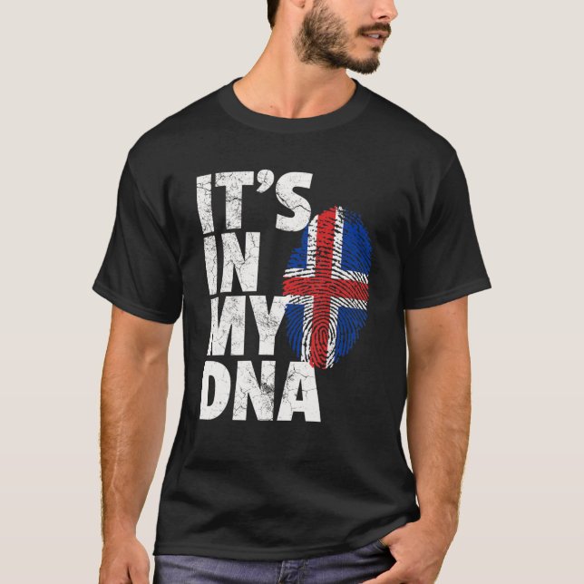 Icelandic Iceland Flag IT's IN MY DNA Christmas Gi T-Shirt (Front)