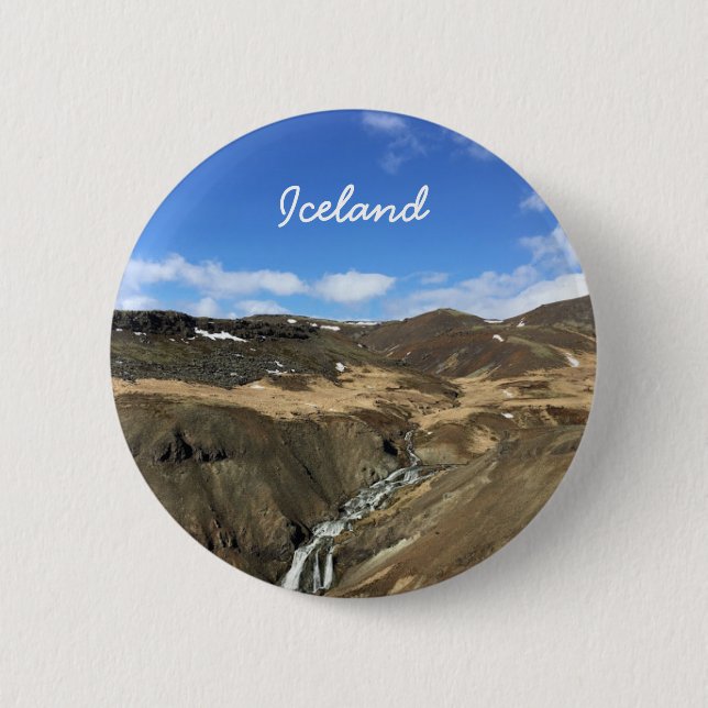 Icelandic landscape 2 inch round button (Front)