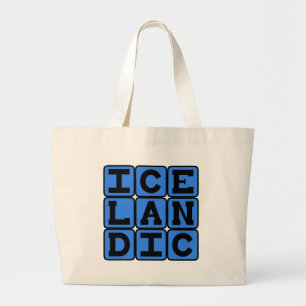 Icelandic, Nationality Large Tote Bag