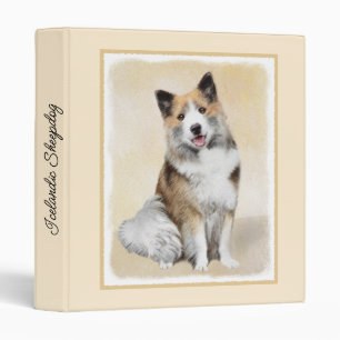 Icelandic Sheepdog Painting - Original Dog Art Binder