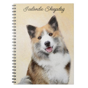 Icelandic Sheepdog Painting - Original Dog Art Notebook