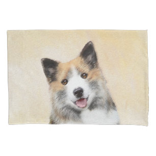 Icelandic Sheepdog Painting - Original Dog Art Pillowcase