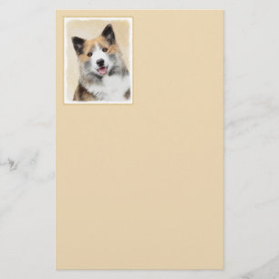 Icelandic Sheepdog Painting - Original Dog Art Stationery