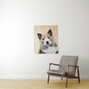 Icelandic Sheepdog Painting - Original Dog Art Tapestry