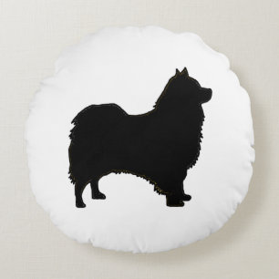 Icelandic Sheepdog silo black.png Round Pillow