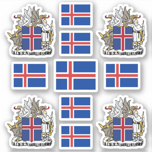 Icelandic state symbols / coat of arms and flag (Front)