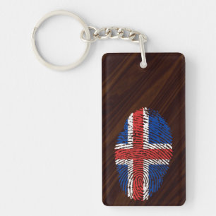 Icelandic touch fingerprint flag keychain